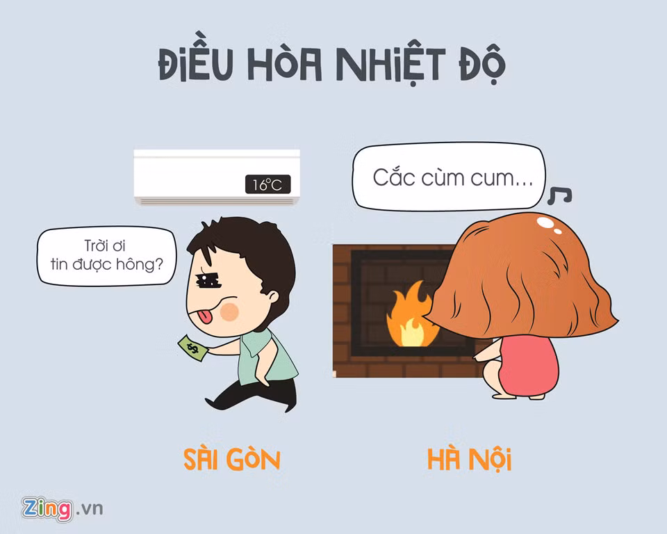 Sống ở Sài Gòn, không ra ngoài chắc phải bật điều hòa cả ngày. Chủ nhật nào lỡ cúp điện như "muốn chết đi sống lại". Bật điều hòa cho nhiều, cuối tháng nhìn hóa đơn tiền điện thì... hỡi ôi. "Thấy các bạn Hà Nội đông về ấm áp phát thèm. Mùa đông ơi! Cho con dân Sài Gòn như chúng em hưởng chút khí lạnh được chứ?", Thanh Hoa (23 tuổi, TP.HCM) chia sẻ.