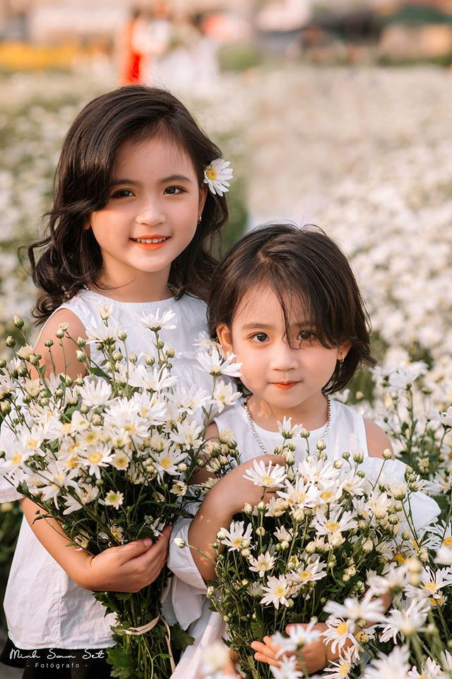 Bộ ảnh cúc hoạ mi được thực hiện bởi hai nhiếp ảnh gia trẻ Tuấn Minh và Trần Long. Chia sẻ trên mạng xã hội, Tuấn Minh cho biết từ khi hai bé xuất hiện bên vườn cúc, người dân và du khách gần đó đã chú ý, quên cả mục đích chính là đến đây để chụp ảnh.