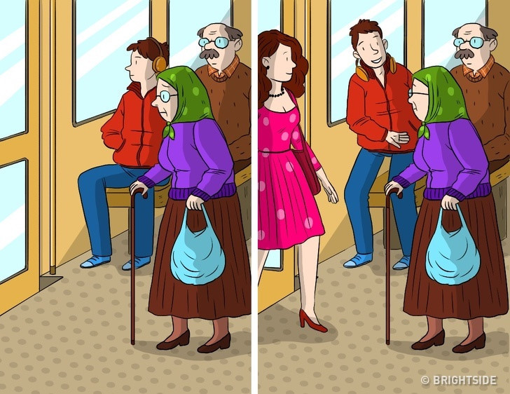 Bạn có tin một người xa lạ có thể ảnh hưởng hành vi của mình? Nếu muốn tạo sự chú ý với cô gái vô tình gặp trên xe buýt, anh chàng sẵn sàng đứng lên nhường ghế cho cụ già. Nhưng khi không có cô gái này, chưa chắc anh bạn đó đã có ý định nhường ghế đâu. Đấy chính là hiệu ứng tâm lý