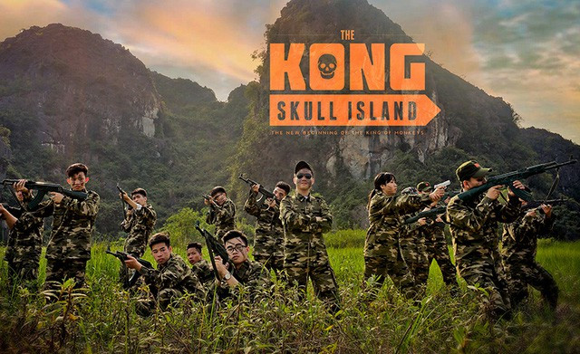Hâm mộ bộ phim “Kong: Đảo đầu lâu” được quay tại chính quê hương Ninh Bình, vào vai các nhân vật trong phim, các bạn học sinh dựng lại những thước phim qua ảnh sống động và đầy chân thực. Ảnh: ISO studio