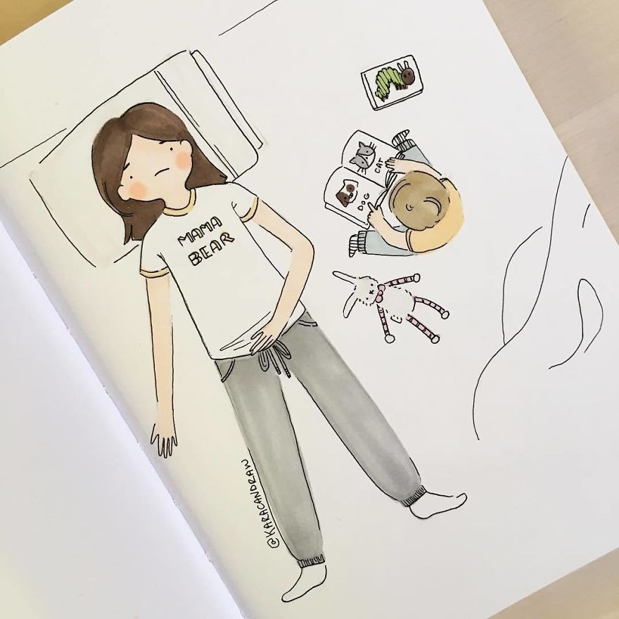 Nhưng cũng có những ngày, bạn bị trách nhiệm làm mẹ làm cho mệt mỏi, rã rời… Bạn chỉ muốn nằm đó, để mặc con chơi gì thì chơi.