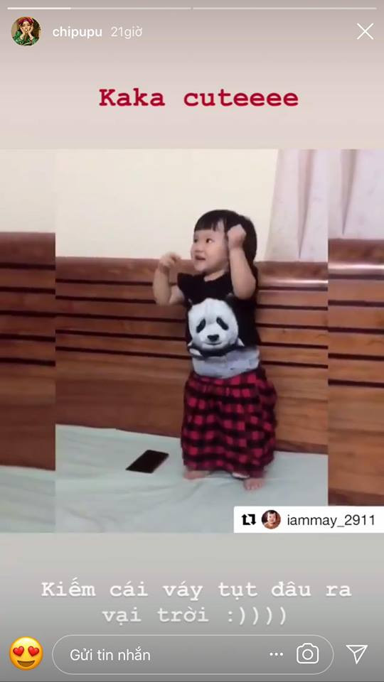 Fan nhí cũng quần tụt váy giống Chi Pu.