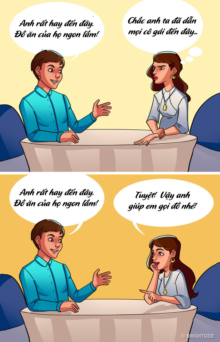 3. Nguyên nhân dẫn đến việc nhiều cô gái ế là làm quá mọi thứ: Con gái không nên tưởng tượng quá mức, suy nghĩ nhiều. Trong khi tâm trí cánh mày râu luôn rõ ràng và hợp lý, phái đẹp lại thường chú ý đến những chi tiết không cần thiết. Dù không thể thay đổi cách suy nghĩ trong một sớm một chiều, các nàng cũng đừng nên áp dụng trong giai đoạn đầu của mối quan hệ.