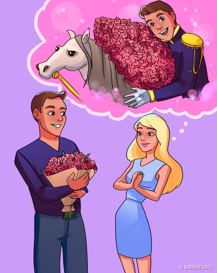 7. Mơ mộng hão huyền: Điều quan trọng nhất khi tiến đến tình yêu là phải có tình cảm với người đó, không phải vì những gì anh ta có. Một cặp sẽ bền vững nếu cả hai cùng nhau hướng đến giấc mơ chung, thay vì một người sống trong ảo mộng.