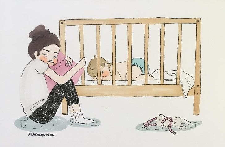 Ai làm mẹ mới hiểu cảm giác túc trực bên cạnh khi con bị bệnh, nhất là lúc bọn trẻ bị hành sốt khi mọc răng. Nằm vật ra giường, một đêm ngủ vài tiếng đồng hồ, có khi thức trắng trở thành chuyện bình thường. Là vì mẹ thương con!