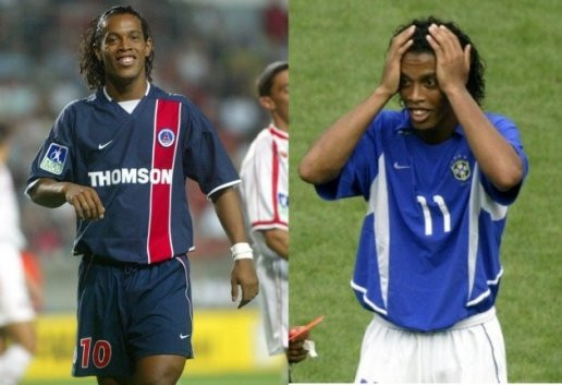Ronaldinho và chức vô địch World Cup 2002 sau khi chuyển đến PSG.