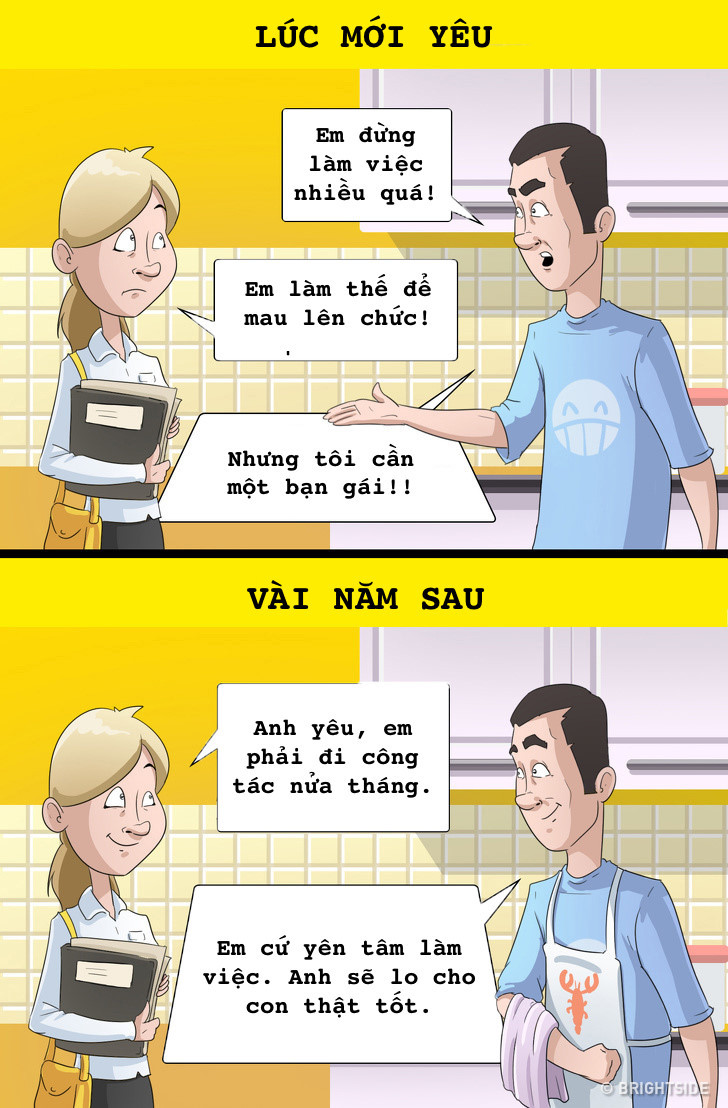 Khi còn trẻ, đàn ông thường có tính chiếm hữu cao, luôn muốn người yêu ở trong vòng tay mình một cách bất chấp. Nhưng khi yêu lâu, họ sẽ hiểu cái tôi của bản thân không phải điều quan trọng nhất, mà là người ấy có thật sự hạnh phúc không?