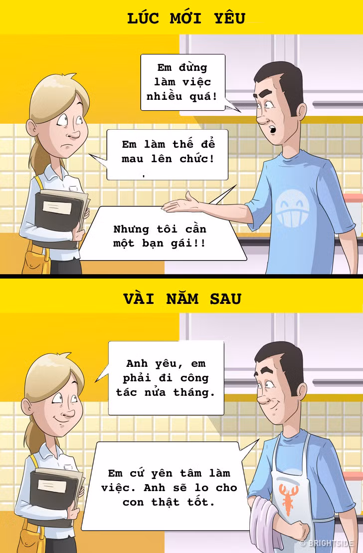 Khi còn trẻ, đàn ông thường có tính chiếm hữu cao, luôn muốn người yêu ở trong vòng tay mình một cách bất chấp. Nhưng khi yêu lâu, họ sẽ hiểu cái tôi của bản thân không phải điều quan trọng nhất, mà là người ấy có thật sự hạnh phúc không?