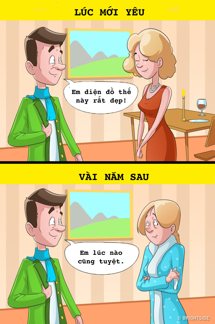 Thuở mới yêu ai mà chẳng trau chuốt, để ý tới ngoại hình. Chuẩn bị ra đường nào thì trang điểm, váy áo đẹp đẽ, nước hoa thơm phức. Tất cả chỉ vì muốn xuất hiện trước người kia với hình ảnh hoàn hảo nhất. Đến khi yêu nhau lâu rồi, những thứ bên ngoài không còn trọng yếu nữa. Chẳng cần trưng diện cầu kỳ, bạn cứ là mình thôi cũng vẫn được yêu thương.