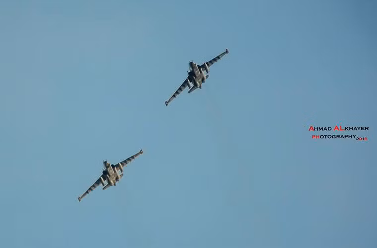 Một bức ảnh biên đội máy bay Su-25 của Không quân Nga do Ahmad Rabiaa Alkhayer thực hiện. Nguồn ảnh: Ahmad Rabiaa Alkhayer