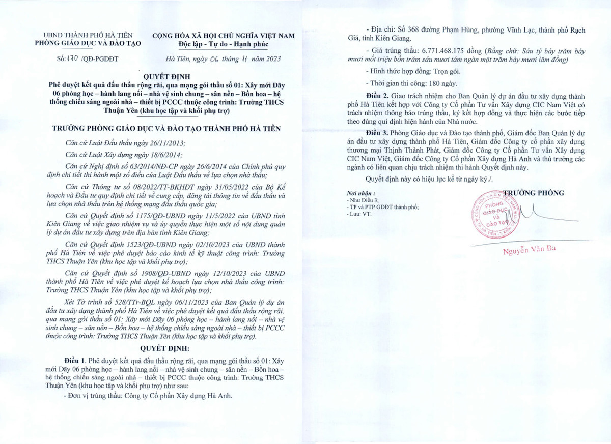 Kien Giang: Lien danh nao vua trung lien tiep 2 goi thau xay truong tai Ha Tien-Hinh-3