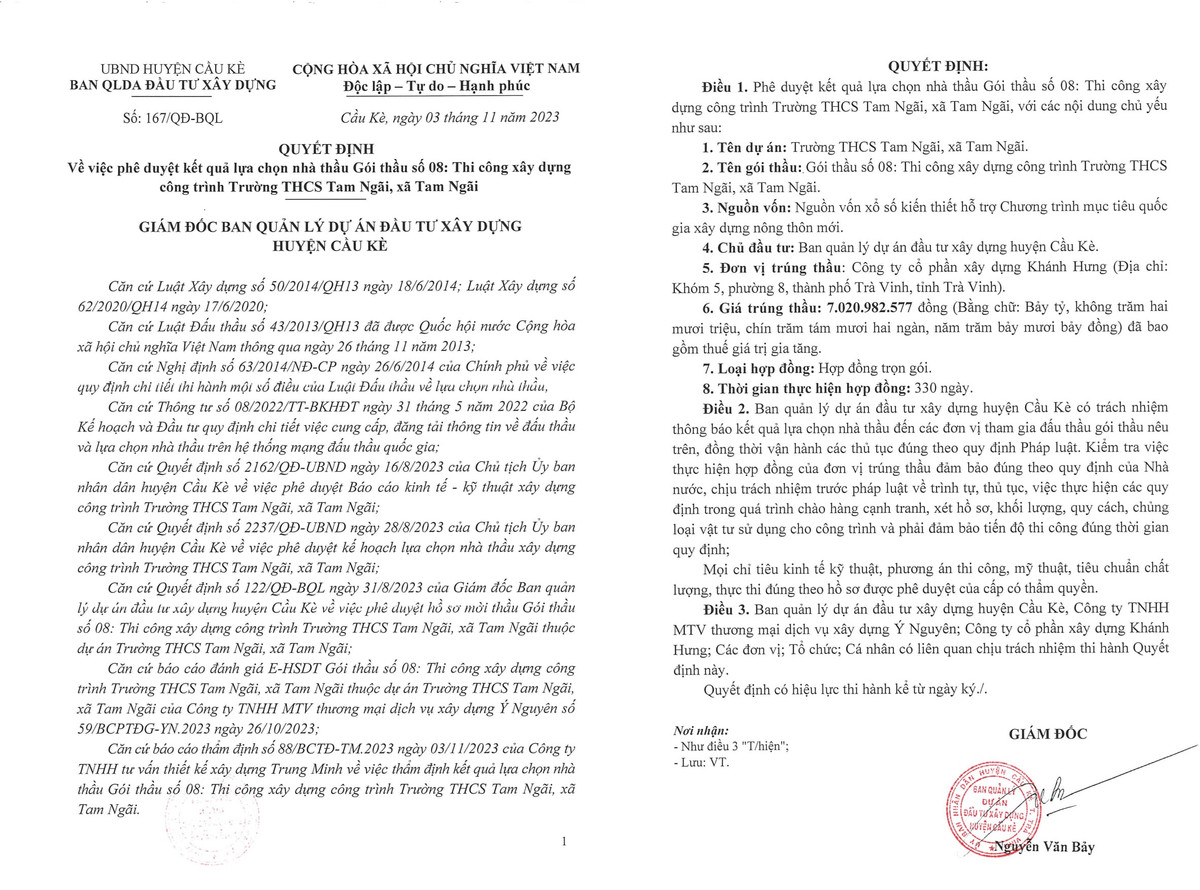 Tra Vinh: Cty Khanh Hung mot minh ve dich goi thau hon 2,6 ty tai Cau Ke-Hinh-2