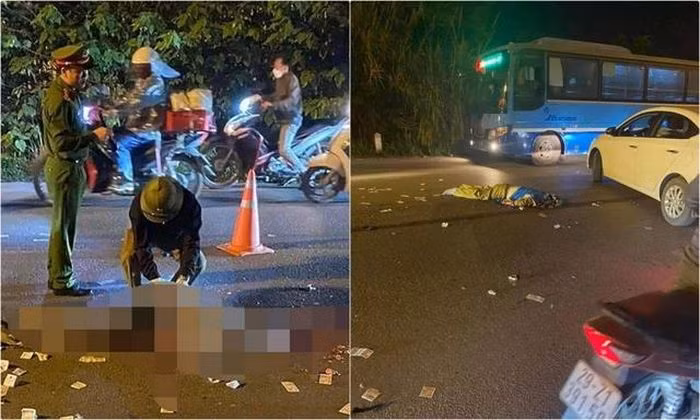 Va cham voi xe dau keo, 2 vo chong tu vong o Ha Noi