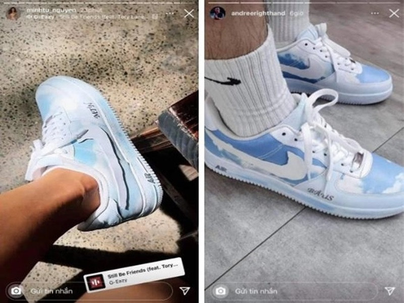 Năm 2020, sau nhiều năm chia tay, Minh Tú và Andree để lộ nhiều bằng chứng yêu lại từ đầu như đi giày đôi, tặng đồ cho nhau, thường xuyên đăng ảnh 1 chú cún giống hệt nhau. Tuy nhiên, cả hai khẳng định chỉ là bạn bè. Ảnh: Vietnamnet