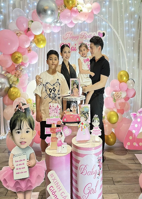 Cách đây không lâu, Mai Hồ và Nam Bùi tổ chức sinh nhật lần thứ 4 cho cô con gái Mai Vi.
