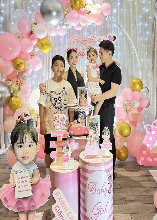 Cách đây không lâu, Mai Hồ và Nam Bùi tổ chức sinh nhật lần thứ 4 cho cô con gái Mai Vi.