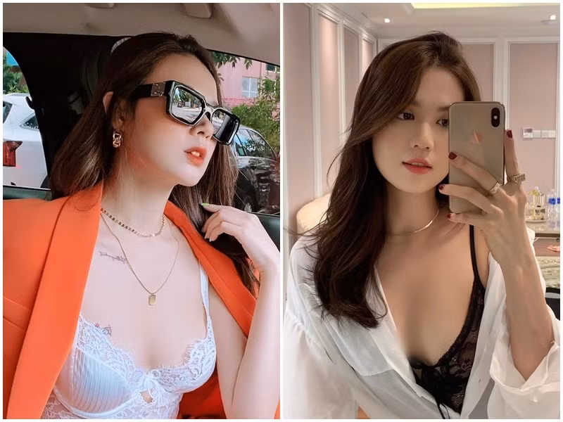 Midu và Ngọc Trinh đẹp hút mắt khi diện mốt nội y ren.