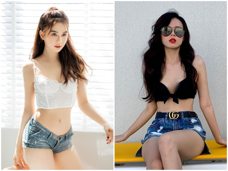 Trong khi tên tuổi của Ngọc Trinh gắn liền với hình ảnh hở táo bạo, không ít lần bị chê phản cảm, Midu lựa chọn phong cách gợi cảm vừa đủ.