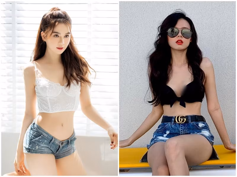 Trong khi tên tuổi của Ngọc Trinh gắn liền với hình ảnh hở táo bạo, không ít lần bị chê phản cảm, Midu lựa chọn phong cách gợi cảm vừa đủ.