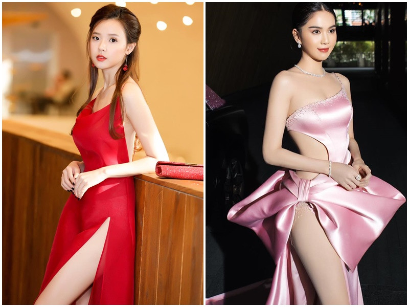 Ngọc Trinh (phải) và Midu là hai người tình màn ảnh mới nhất của Kiều Minh Tuấn.