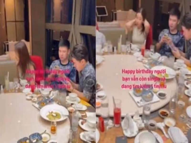 Sau đó, vào hồi tháng 3/2022, một clip ghi lại tiệc sinh nhật trợ lý của Vinh Quang gây chú ý bởi một cô gái ngồi cạnh Vinh Quang có ngoại hình khá giống Hoa hậu Mỹ Linh. Trong clip, khi thấy camera vừa lia đến, cô gái đập tay vào Vinh Quang và vỗ tay để chúc mừng nhân vật chính. Ngoài ra, nhân vật nữ còn ghé tai vào Vinh Quang như để né camera. Ảnh: Công lý và xã hội