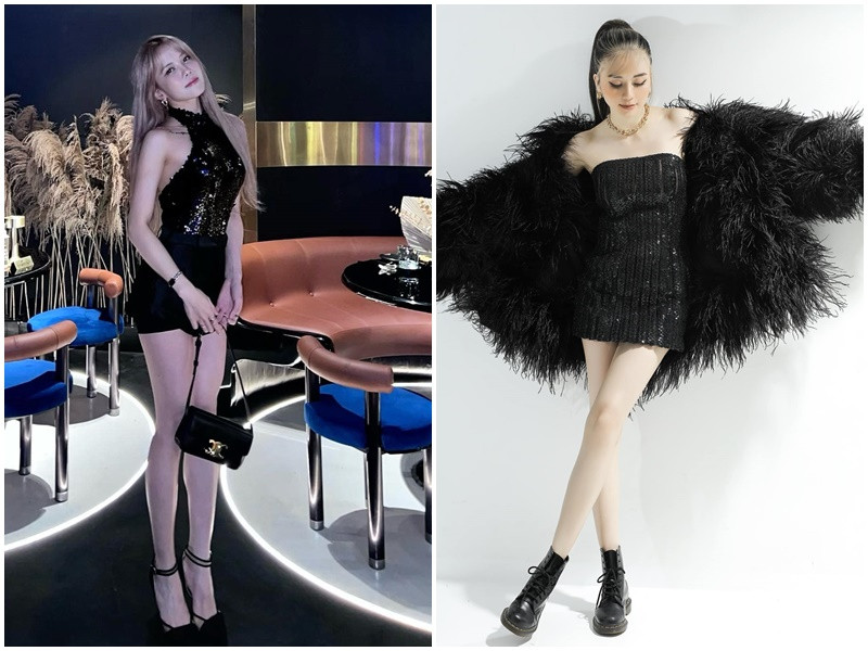 Thiều Bảo Trâm và Thiều Bảo Trang chuộng mặc trang phục khoe đôi chân dài miên man, vòng eo con kiến.