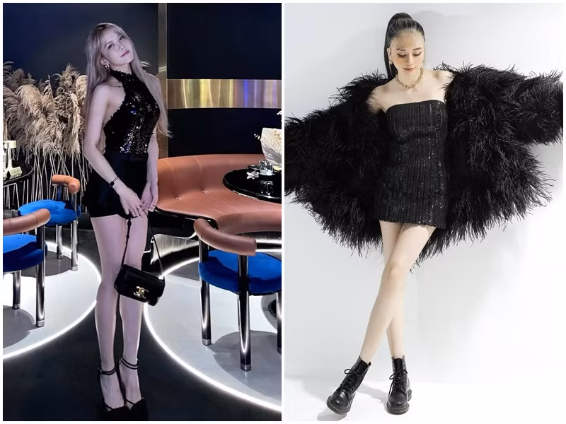 Thiều Bảo Trâm và Thiều Bảo Trang chuộng mặc trang phục khoe đôi chân dài miên man, vòng eo con kiến.