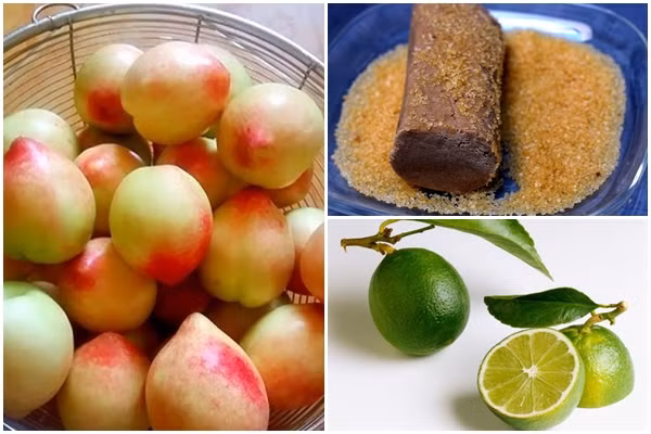  Cách làm trà đào khá đơn giản, trước tiên bạn cần chuẩn bị những nguyên liệu sau: 1kg đào tươi, bạn nên chọn đào mỏ quạ chín tới, không bị mềm quá tránh bị nát; 7 lạng đường, bạn nên dùng đường hoa mai để màu trà lên đẹp hơn; 2 quả chanh; 1 thau nước đá thật lạnh.