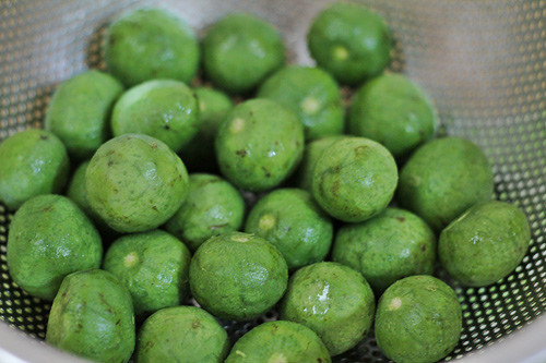 Quả sấu sau khi ngâm đổ ra rổ, rửa sạch với nước lạnh vài lần rồi lấy nước đun sôi đổ trực tiếp qua rổ sấu để chần qua. Sau đó để sấu thật ráo nước. Lọ thuỷ tinh dầm sấu cũng tráng qua nước sôi và để khô hoàn toàn. Phần này rất quan trọng vì nó là yếu tố để chắc chắn sấu khi dầm không bị váng.