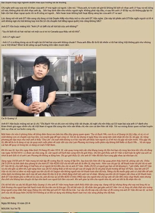 Quang Le len tieng viec danh ca Bach Yen to lua dao-Hinh-2