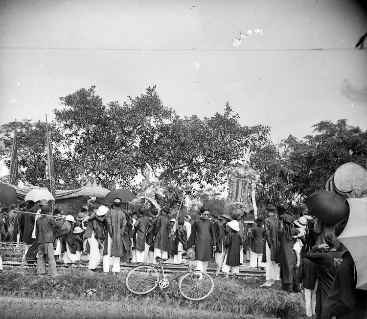 Góc nhìn từ dưới đồng ruộng.