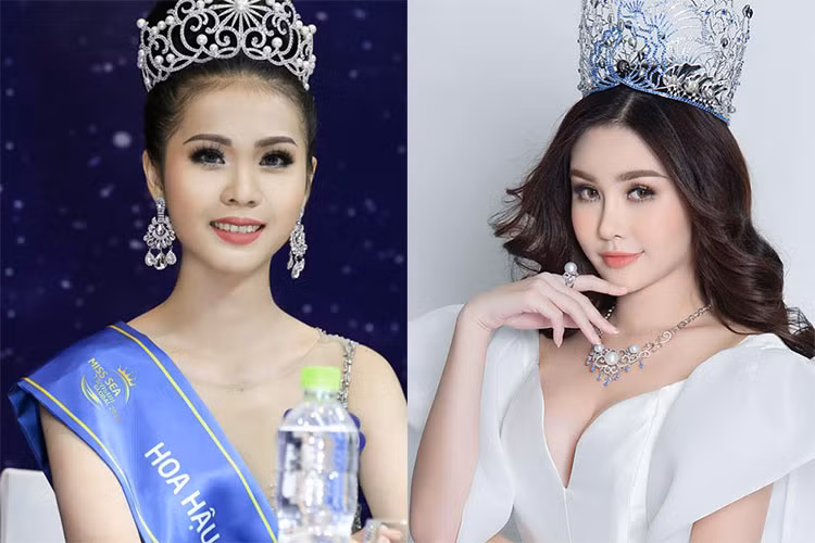 Kim Ngọc sinh năm 1999 còn Lê Âu Ngân Anh (phải) năm nay 23 tuổi. Cả hai 2 người đẹp đến từ Tiền Giang. Năm 2017, Kim Ngọc và Ngân Anh cùng tham gia cuộc thi Hoa hậu Đại dương.