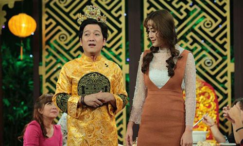 Trường Giang - Nam Em trong gameshow. Ảnh: Nguoinoitieng