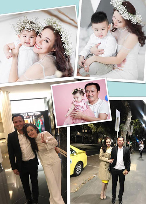 Vy Oanh đăng tải hình ảnh hạnh phúc bên ông xã và các con.