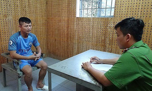 Ngọc "sẹo" tại cơ quan điều tra. (Ảnh: CA cung cấp)