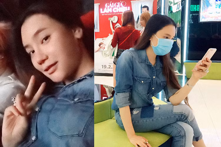 Đi xem phim, nữ ca sĩ nổi tiếng ăn mặc trẻ trung, năng động và bịt kín tránh gây sự chú ý.