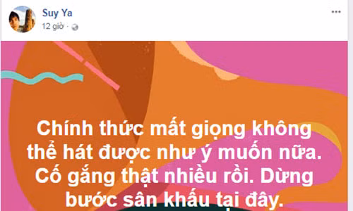 Ya Suy tuyên bố từ bỏ sân khấu.