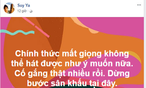 Ya Suy tuyên bố từ bỏ sân khấu.