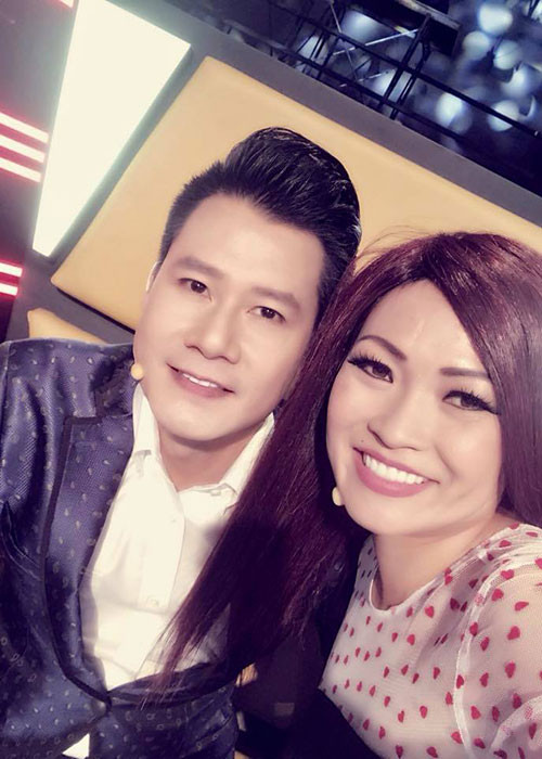 Phương Thanh - Quang Dũng quay bán kết một gameshow.