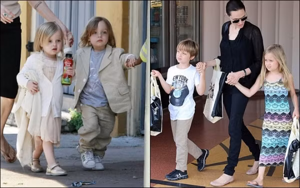 Cặp song sinh Knox và Vivienne luôn bên nhau “như hình với bóng” từ thuở còn trong bụng mẹ. Cả hai được công chúng hết lời khen ngợi khi kế thừa trọn vẹn nét đẹp của đấng sinh thành.