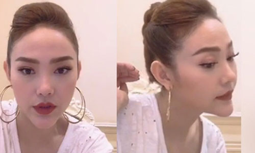 Hình ảnh cằm nhọn và như bị lệch sang một bên của Minh Hằng.