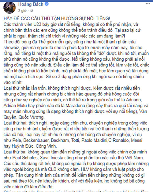 Chia sẻ của Hoàng Bách.