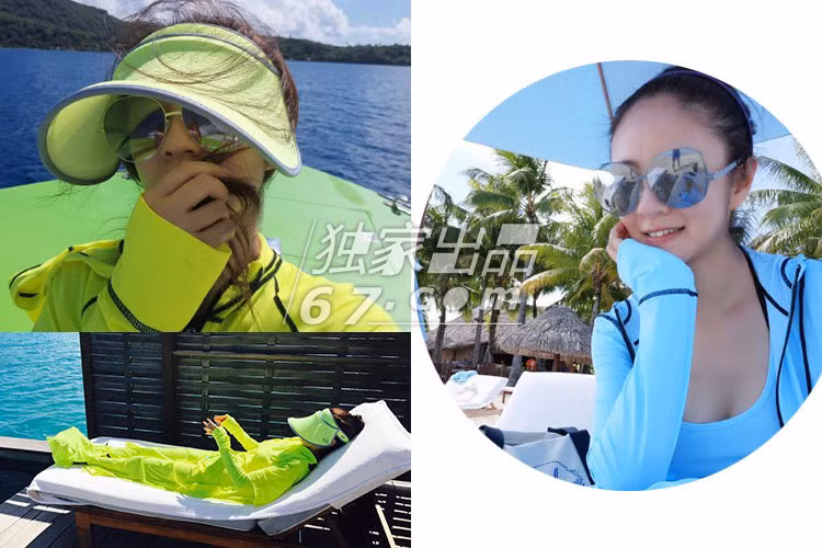 Đi nghỉ dưỡng, nữ diễn viên Hoa ngữ An Dĩ Hiên có kiểu chống nắng bá đạo. Cô bịt kín mít từ đầu đến chân.