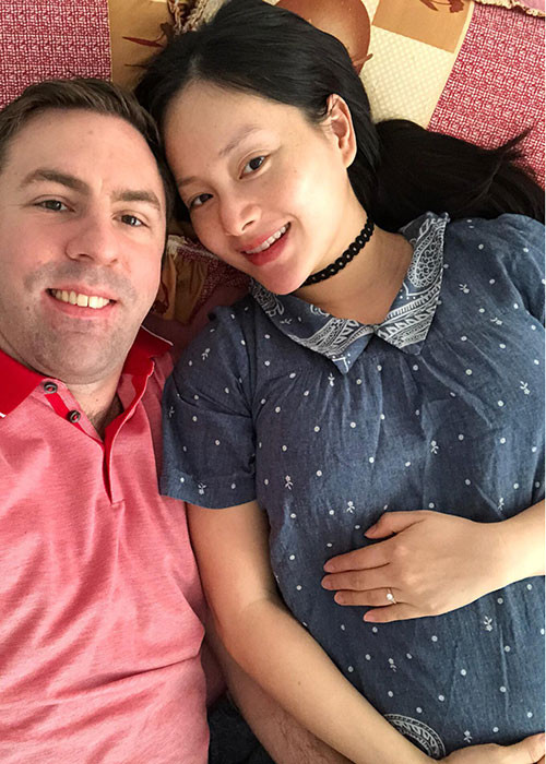 Lan Phương hiện mang bầu ở tháng thứ 8. Trước khi tìm được bến đỗ bình yên bên David, Lan Phương từng có đường tình duyên khá lận đận. Ảnh: FBNV
