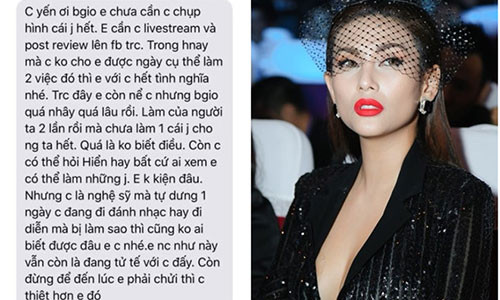 Tin nhắn đe dọa Võ Hoàng Yến ngày 25/3 được cho là gửi từ số của Mai Diệu Linh. Ảnh: NVCC.