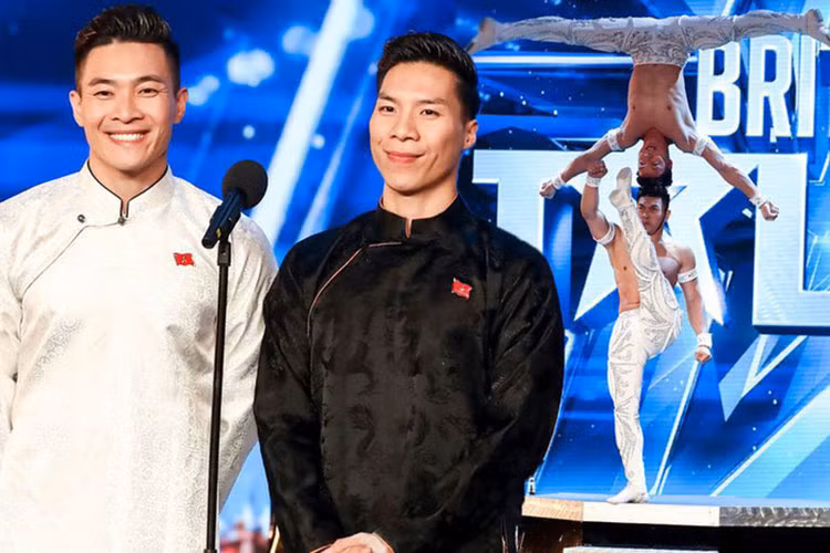 Quốc Cơ - Quốc Nghiệp vừa vượt qua vòng 1 chương trình Britain's Got Talent. Hiện, loạt báo Anh khen ngợi màn trình diễn đầy ấn tượng của anh em hoàng tử xiếc. Ảnh: Tuoitre