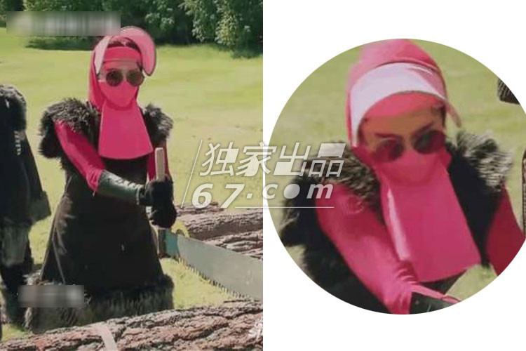 Tham gia truyền hình thực tế ngoài trời nắng nóng, Phạm Băng Băng luôn bịt kín mít.