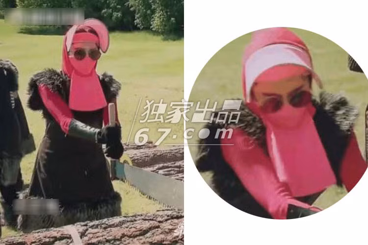 Tham gia truyền hình thực tế ngoài trời nắng nóng, Phạm Băng Băng luôn bịt kín mít.