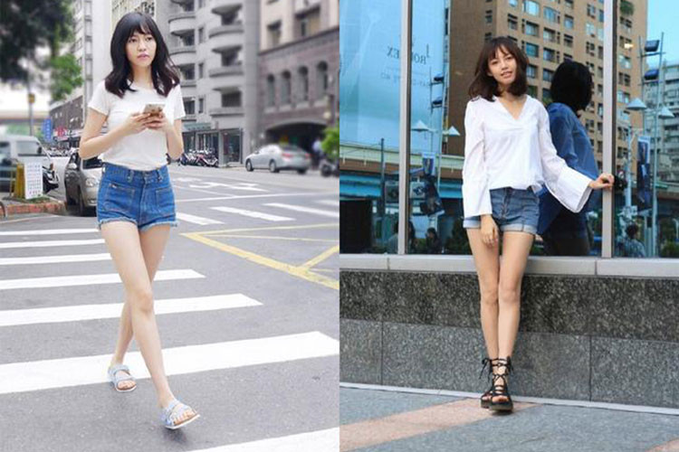 Tiêu Mạn Đình còn có vóc dáng chuẩn người mẫu với chiều cao 1m70, đôi chân dài miên man, vòng eo con kiến. Ảnh: Sohu