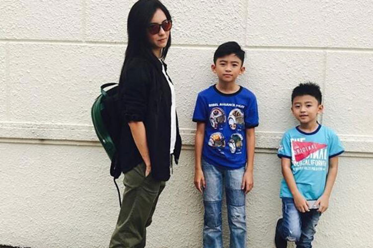 Bé Quintus và Lucas là trái ngọt của cuộc hôn nhân giữa Trương Bá Chi và Tạ Đình Phong. Ảnh: Weibo